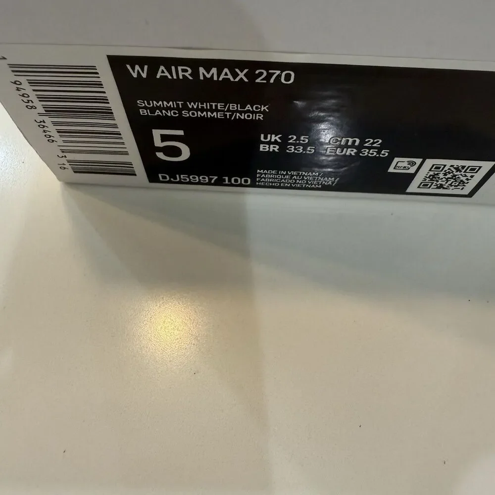 Nike Air Max 270 Summit White Sunset Pulse W Size 5 Brand New fast Shipping - Picture 9 of 9